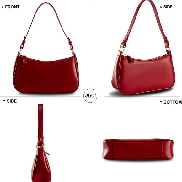 Crescent Shoulder Bag for Women Trendy Tote Handbag Purse Vegan Leather Clutch H - Picture 4 of 5